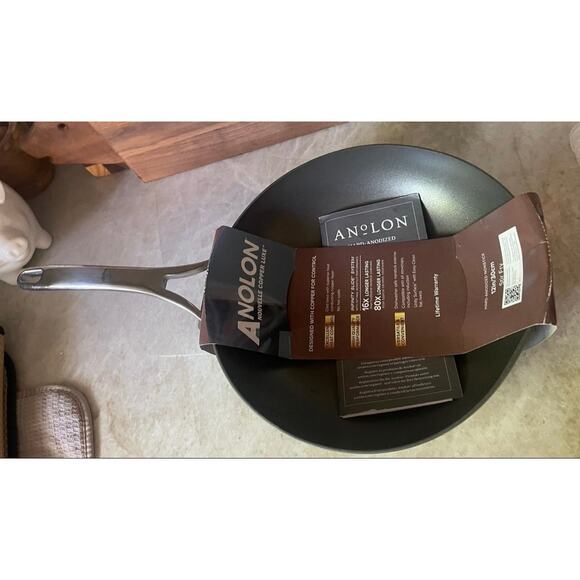 Anolon 12” stir fry pan copper luxe wok NEW - Picture 1 of 11